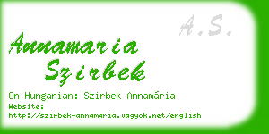 annamaria szirbek business card