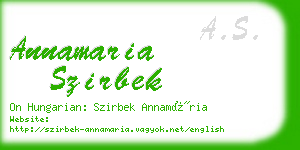 annamaria szirbek business card